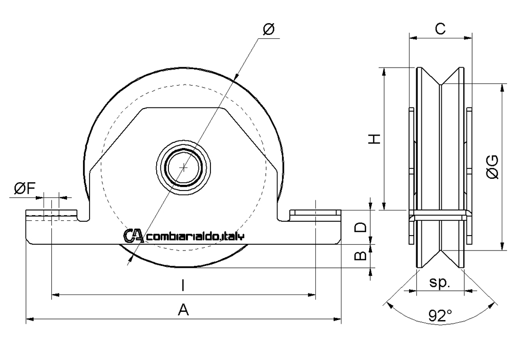 combiarialdo wheels sliding gates