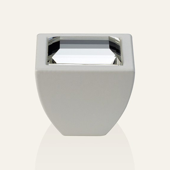 Cabinet knob Linea Calì Elios Elios Crystal CR with Swarowski® matt white