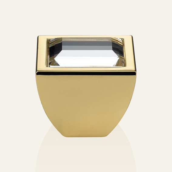 Cabinet knob Linea Calì Elios Crystal CR with Swarowski® gold plated