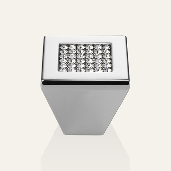 Furniture knob Linea Calì Mesh Crystal PB with mesh crystals Swarowski® polished chrome