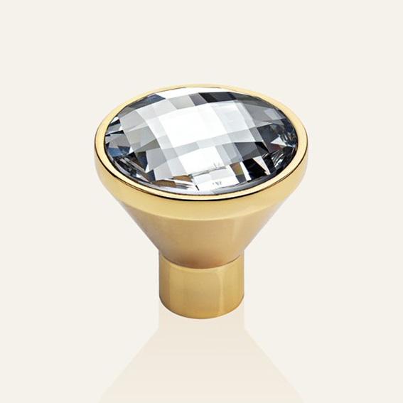 Cabinet knob Linea Calì Veronica PB with crystals Swarowski® gold plated