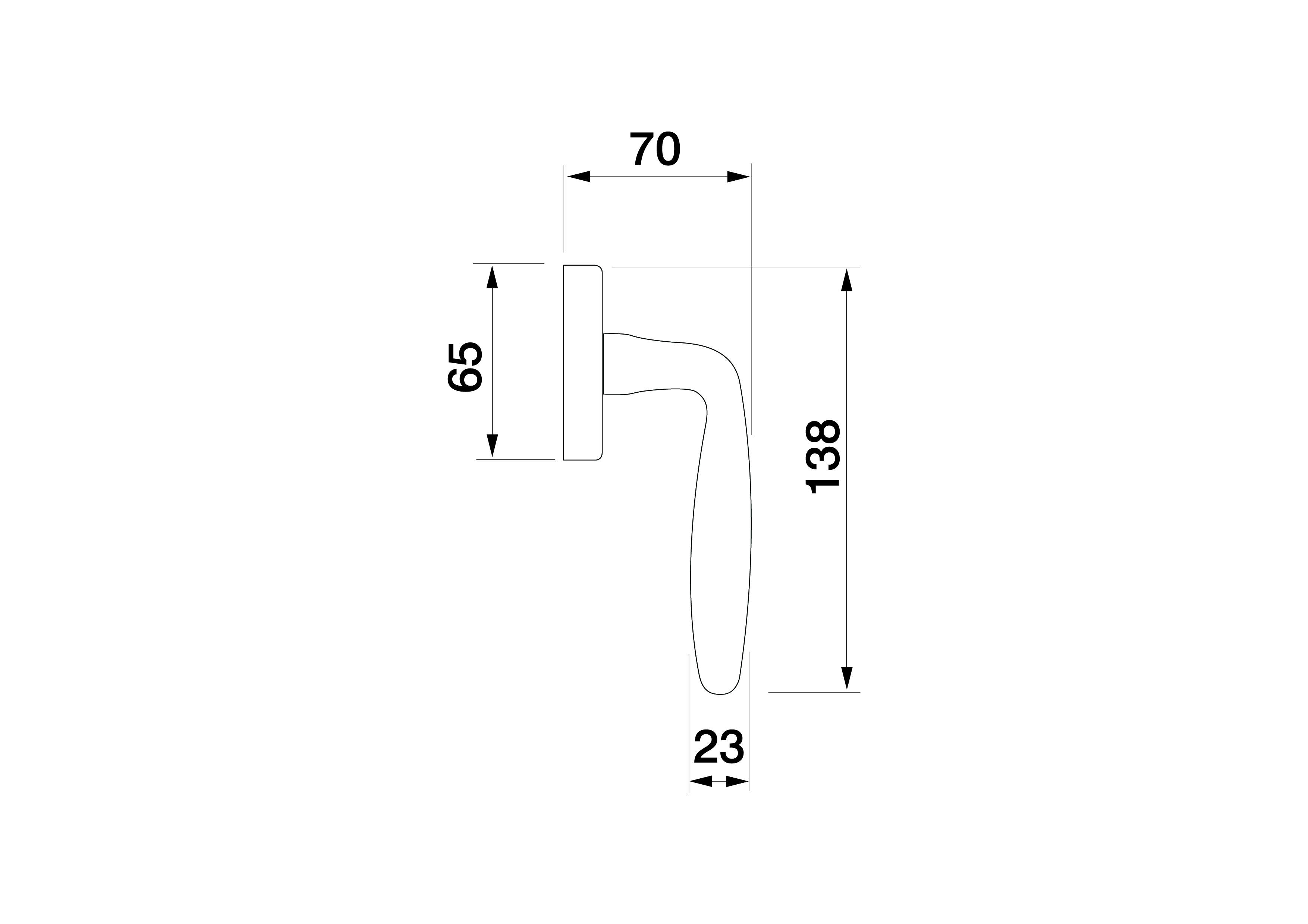 francy basic dk window handle dimensional sheet manital