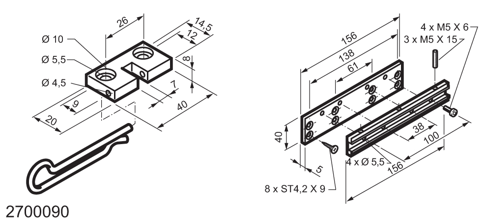 Universal Kit for Fitting Top-Hinged Windows WAY Mingardi