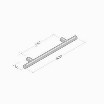 252 pba Pull Handle in Stainless Steel AISI 316L