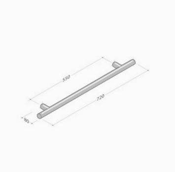 252 pba Pull Handle in Stainless Steel AISI 316L