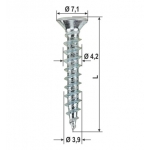 Hardware screws Duo Drive Top Silver PVC Various Sizes 2000pz HEICKO Segatori