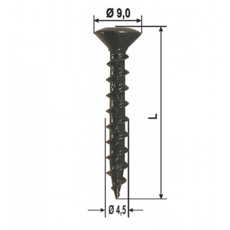 Fixing screws Dark-Shutters Galvanized Various sizes and packaging HEICKO