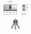 Double Cylinder Omec Brass Nickel Oval 5 Pins 70mm L 27/43