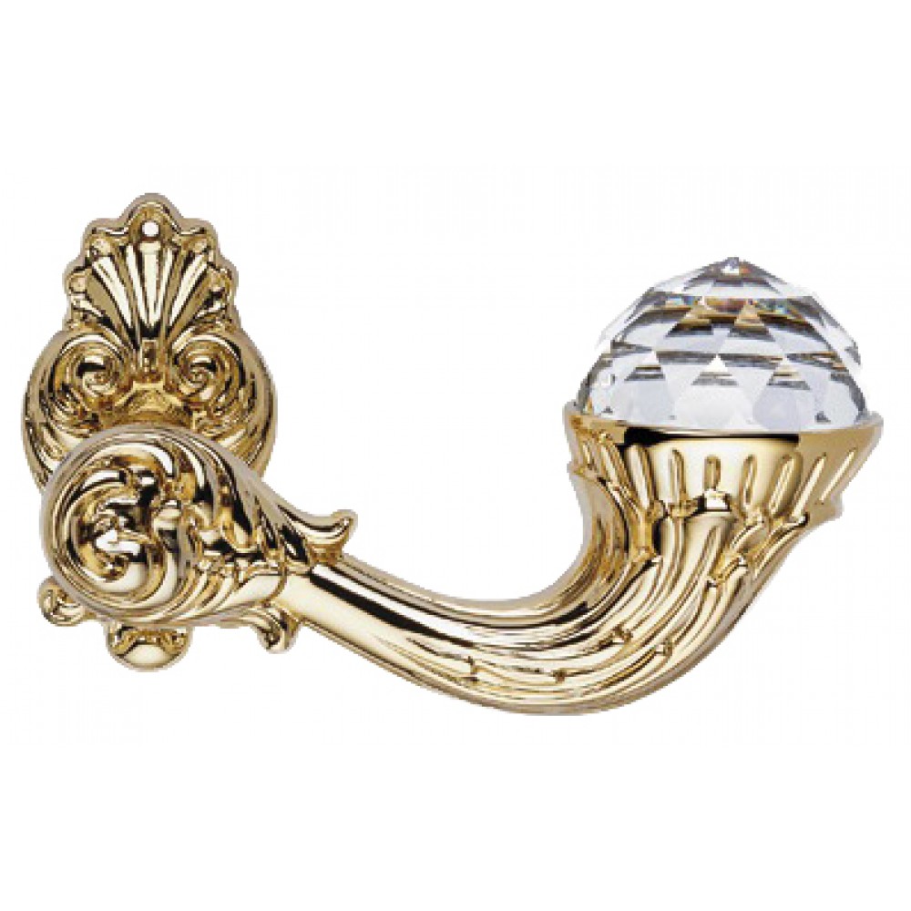 Brass Swan Pull with Round Rosettes