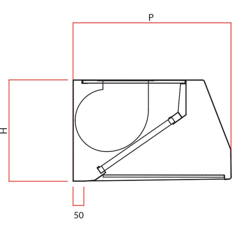 Wall-Mounted Extractor Hood in Stainless Steel with Electric Fan Motor