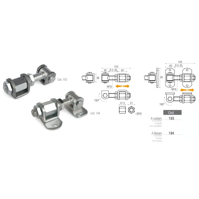 180° Hinge Long Adjustment for Gate Opening