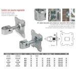 Gate Hinge with Adjustable Plate and Smooth or Decorated Collar