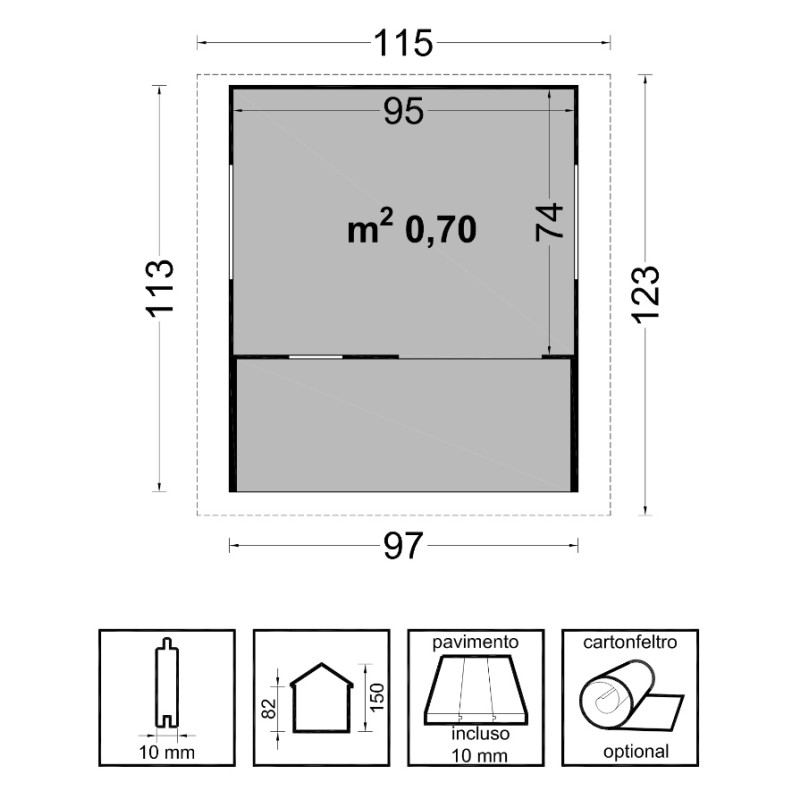 Wooden Playhouse for Children in Garden Anny 97x113 cm