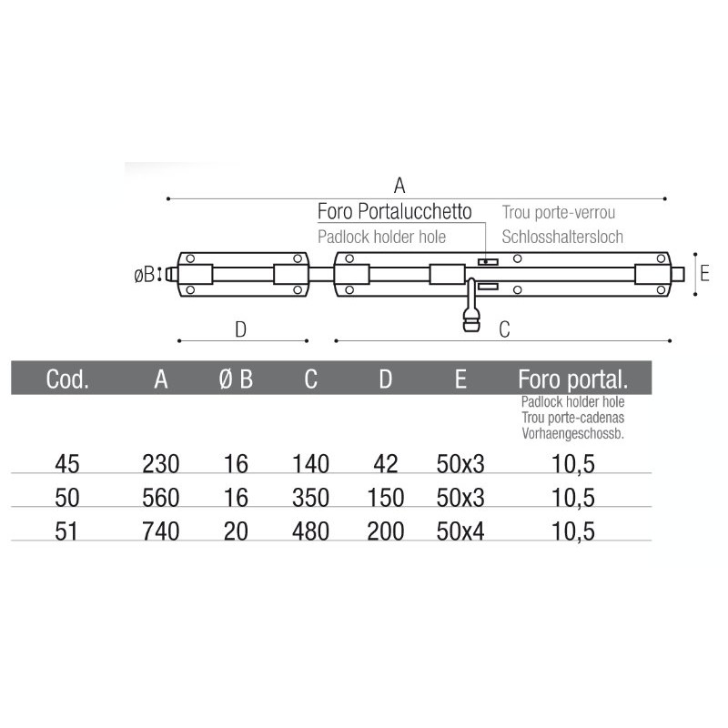 Gate Bolt Horizontal Galvanized with Keep