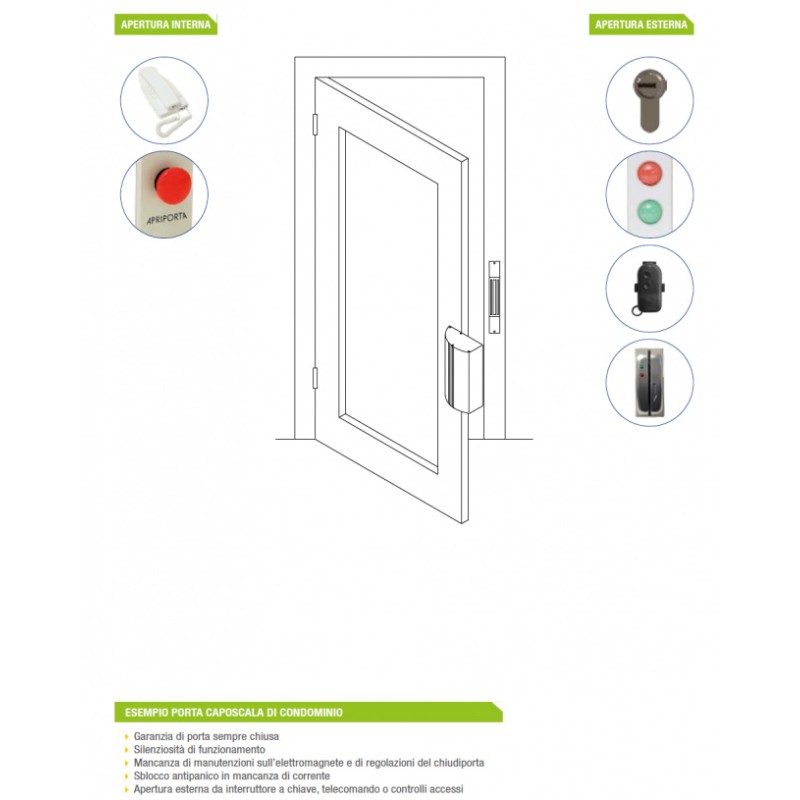 Opera Gate Lock 14212R Stainless Steel Electromagnet with Sensor