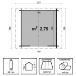 Gaia Losa Wooden Garden House 190x190 cm