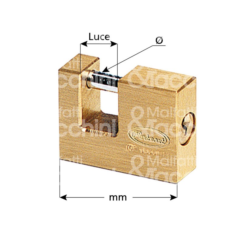 Padlock for Shutter in Satin Brass of Various Sizes