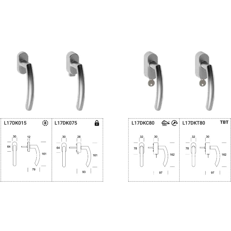 Helsinki DK Reguitti Inox Handle for Window Opening