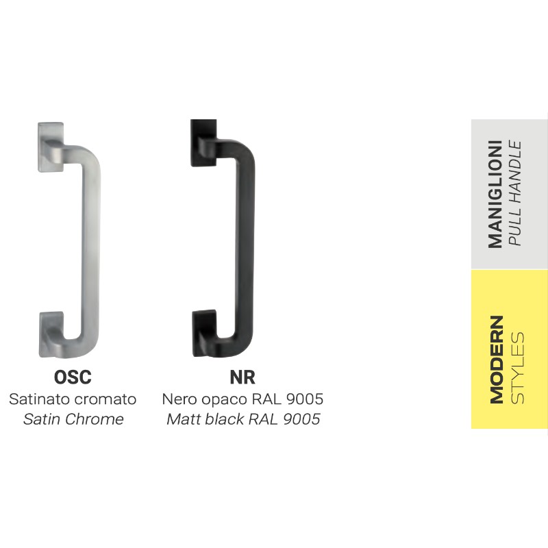 Reguitti Quark Door Pull Handle with Rectangular Rosettes