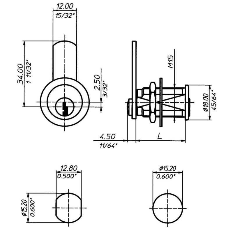 Meroni 2151 Universal Lever Lock Ø 15 Ambidextrous