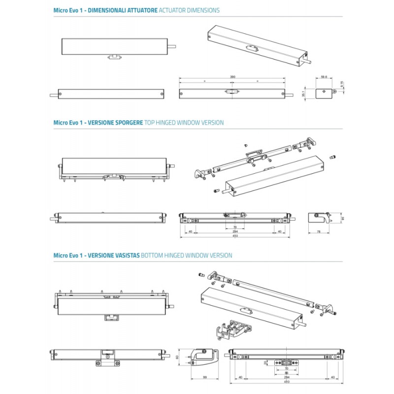 Micro Evo 1 Mingardi Double Link Chain Actuator for Windows