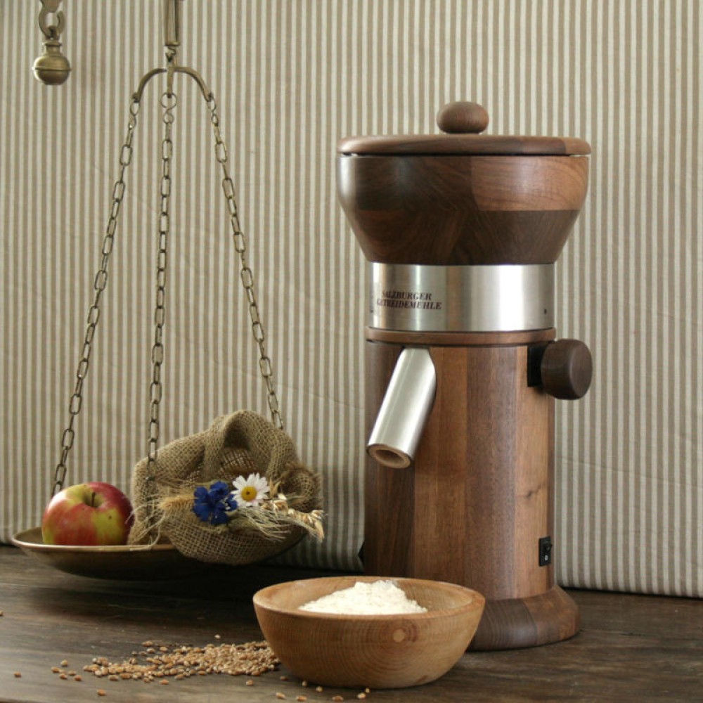 Walnut Wood Mill MT5 - for Grinding Cereals with Stone