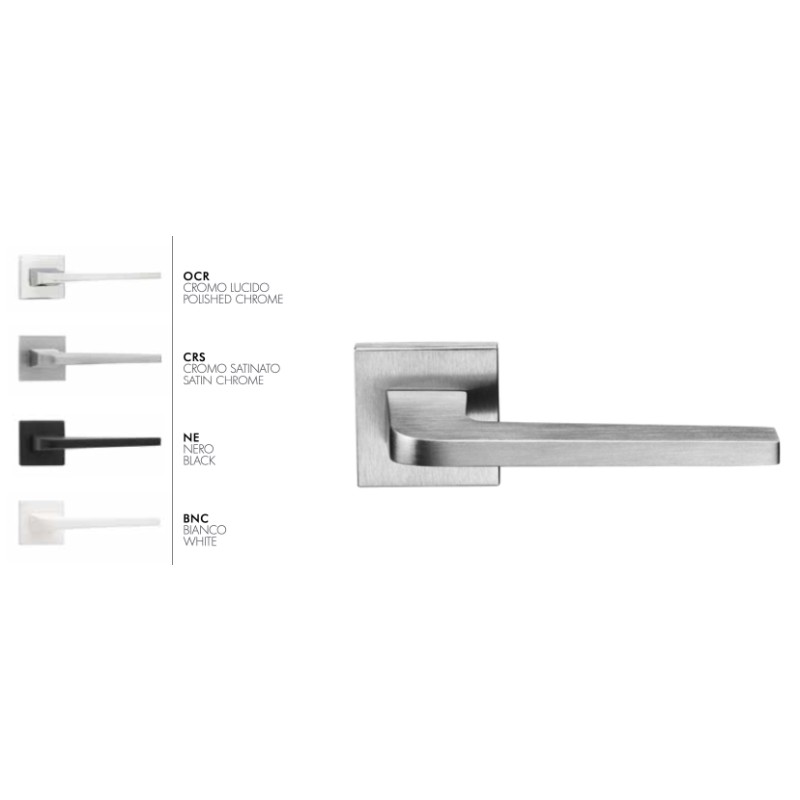 Niko Arieni Door Handles with Escutcheons and Square Rosettes