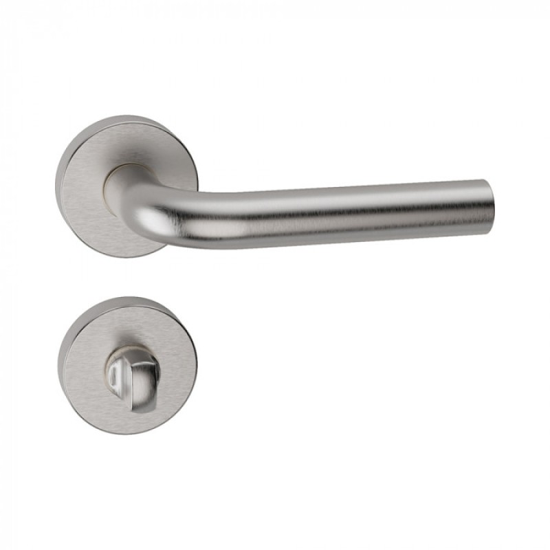 Oslo Reguitti Inox Door Handle with Round Rosette