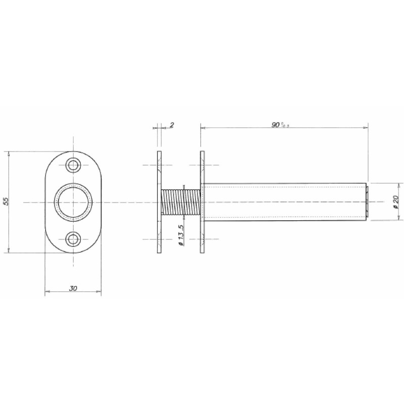 Retractable Cable Gland Opera 08605 with Black Painted Body