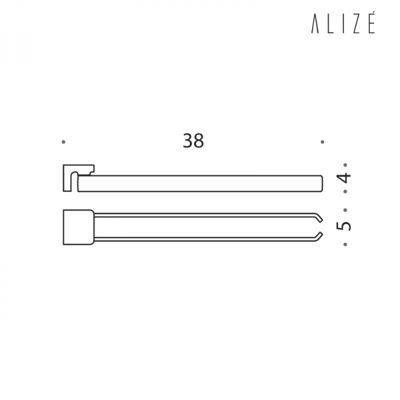 Double Towel Holder with Hinged Joint Colombo Design Alizé B2512