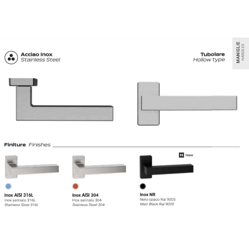 Reguitti Genève Q03 / 9QM Door Handle - Stainless Steel