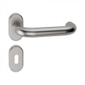 Stockholm Reguitti Inox Door Handle with Oval Rosette