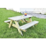 Children's Picnic Table in Pine Wood 90x90 cm