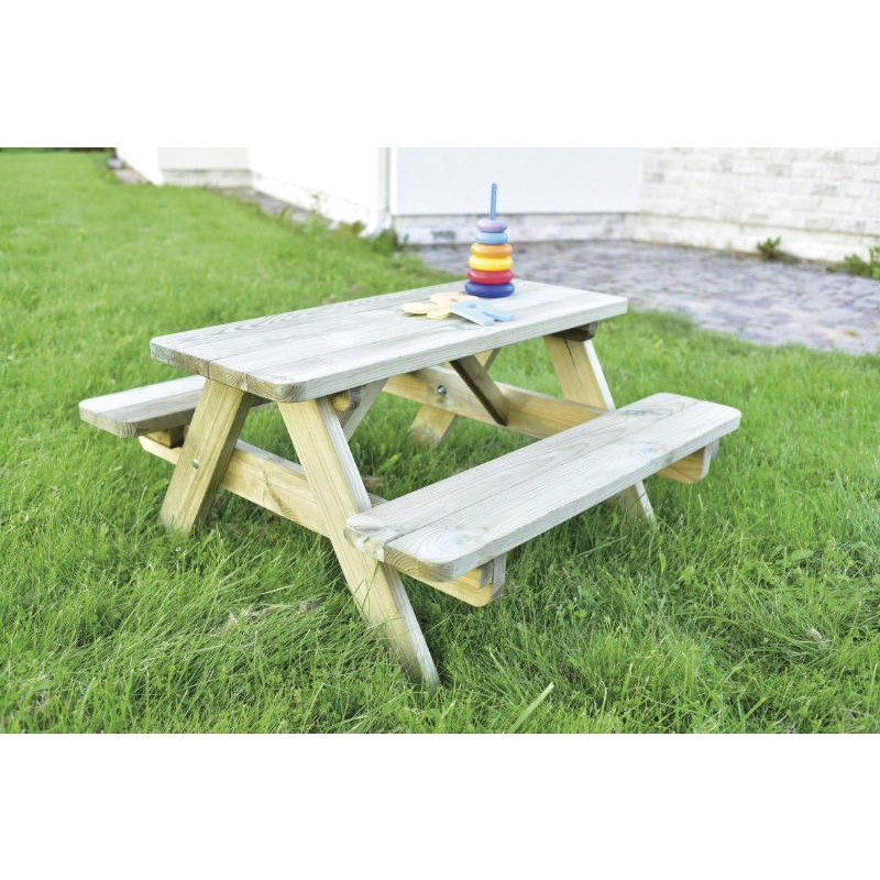 Children's Picnic Table in Pine Wood 90x90 cm