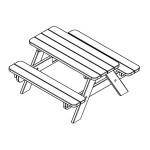 Children's Picnic Table in Pine Wood 90x90 cm