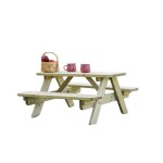 Children's Picnic Table in Pine Wood 90x90 cm