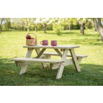 Children's Picnic Table in Pine Wood 90x90 cm