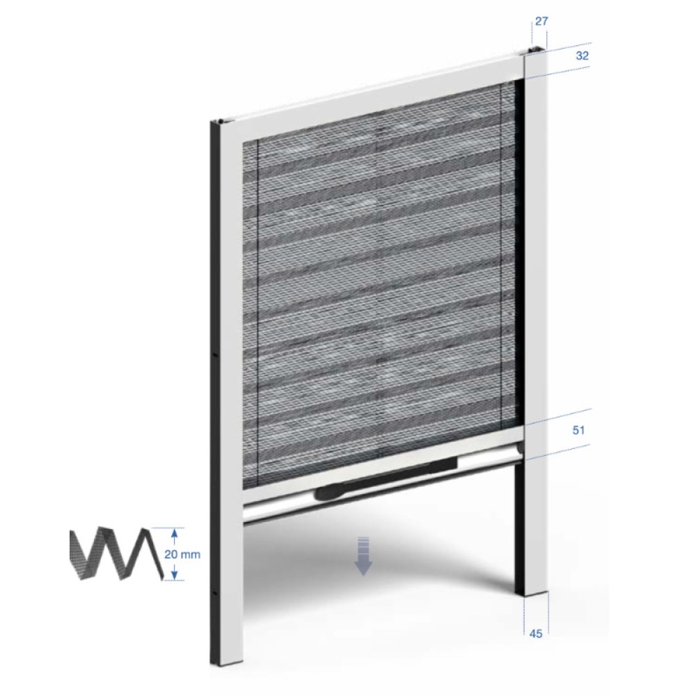 Pleated Mosquito Net for Window Pasini MINERVA VP27